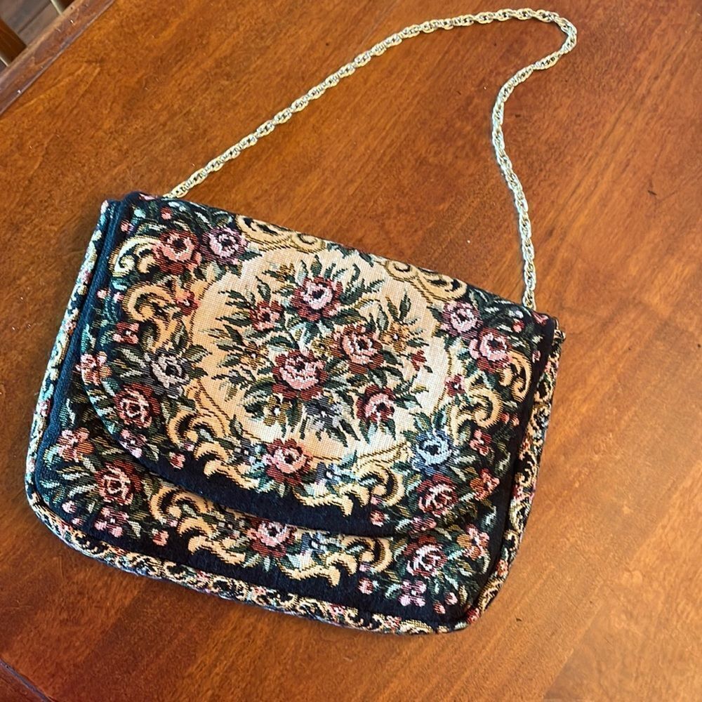 Small Tapestry Petit Point Bag Made in Hong Kong